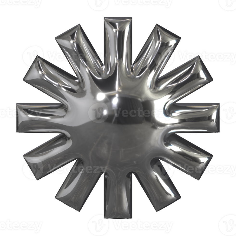3d chrome Retro futuristic y2k elements png