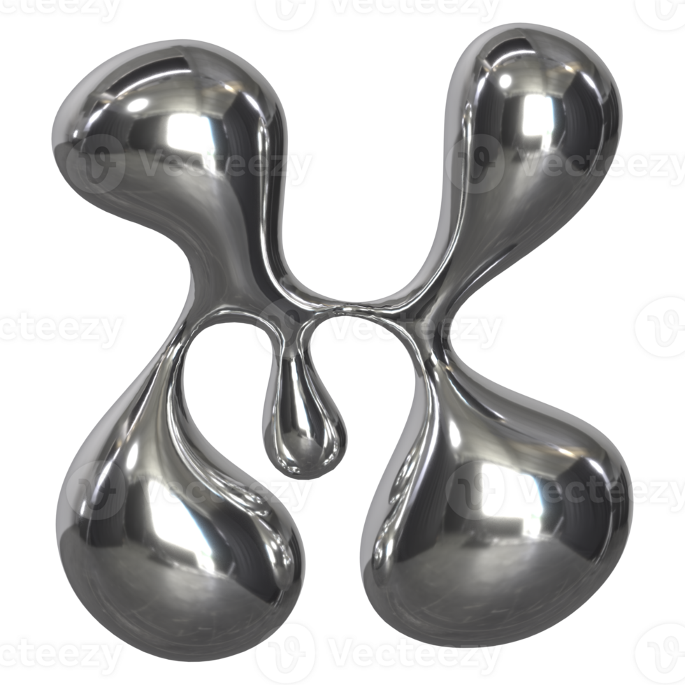 3d liquid chrome Retro futuristic y2k elements png