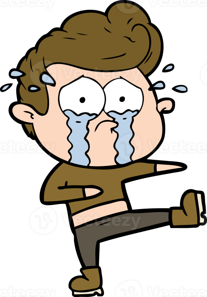 cartoon crying dancer drawing png