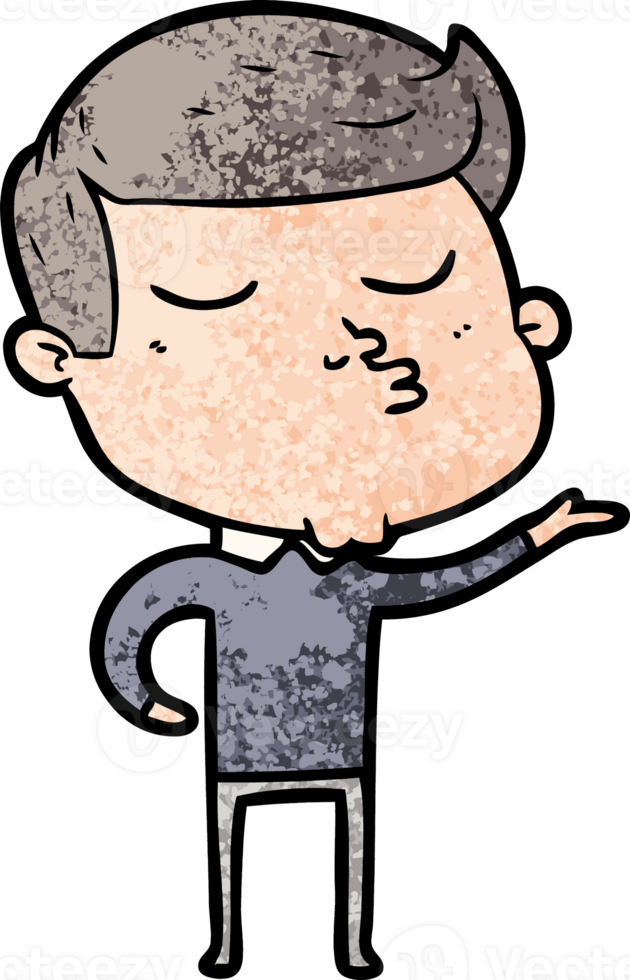 cartoon model guy pouting drawing png