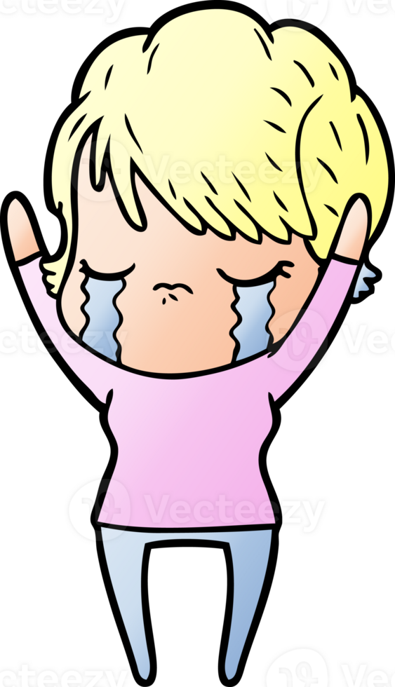 cartoon woman crying drawing png