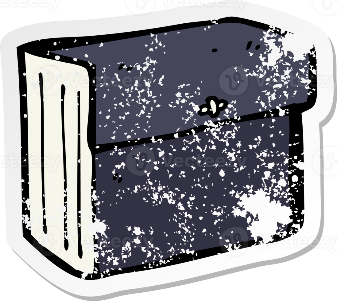 retro distressed sticker of a cartoon business files drawing png