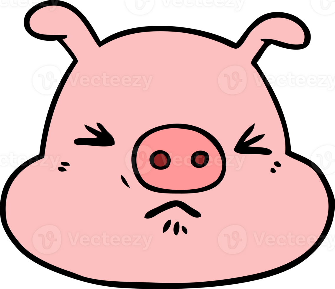 cartoon angry pig face drawing png