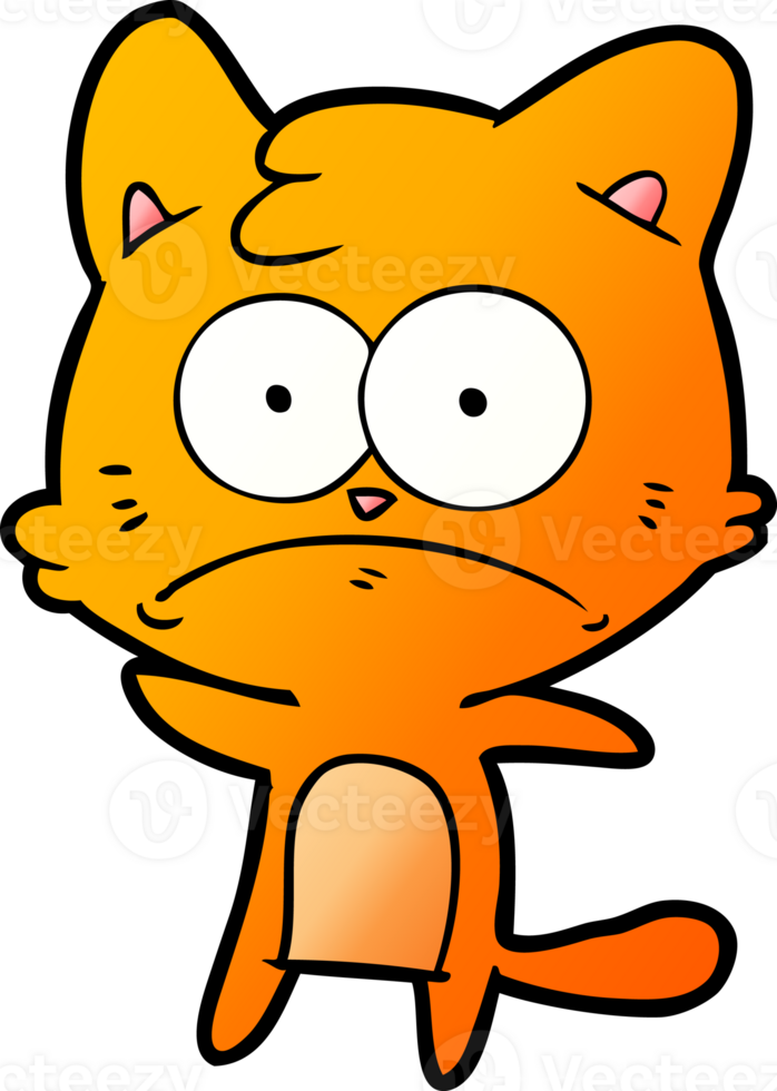 cartoon nervous cat drawing png