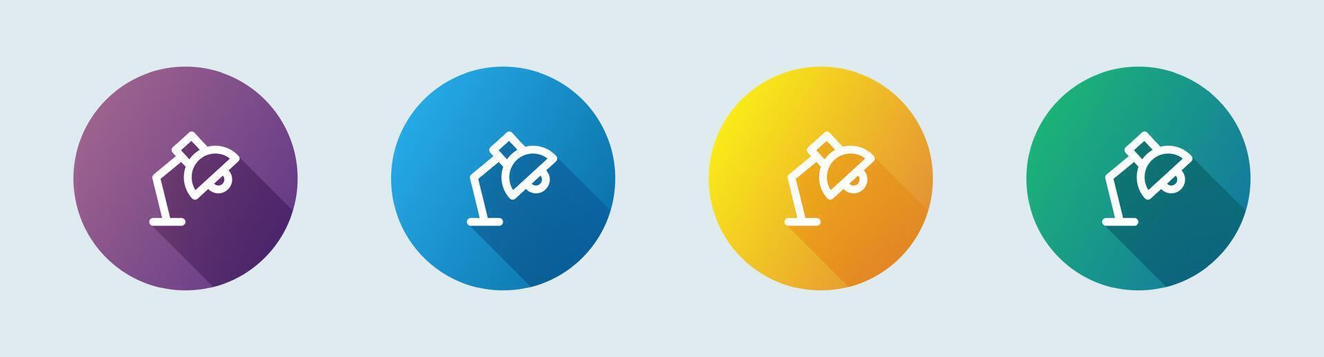 Table lamp line icon in flat design style. Light signs illustration. vector
