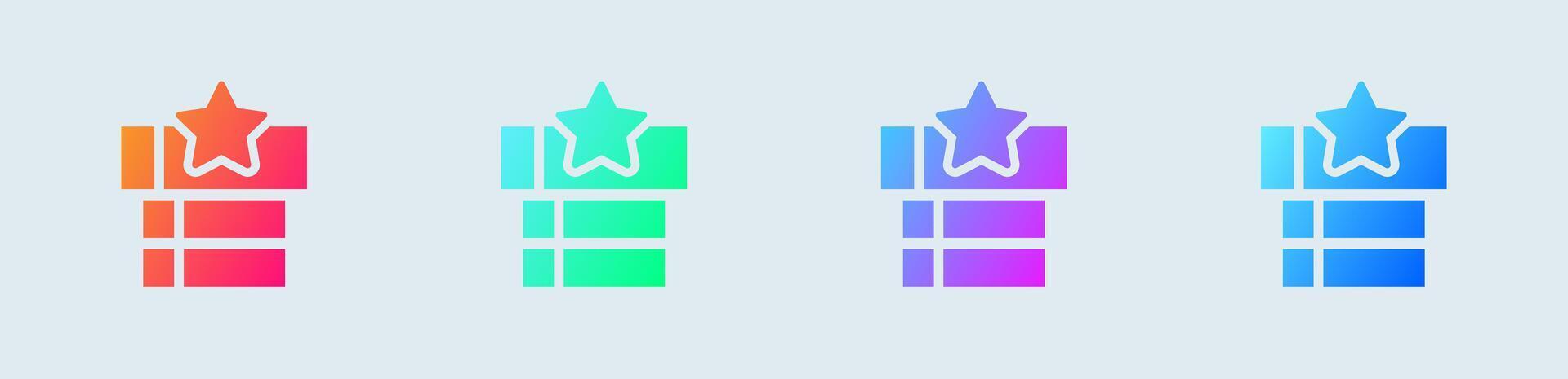 Leader board solid icon in gradient colors. Competition signs illustration. vector
