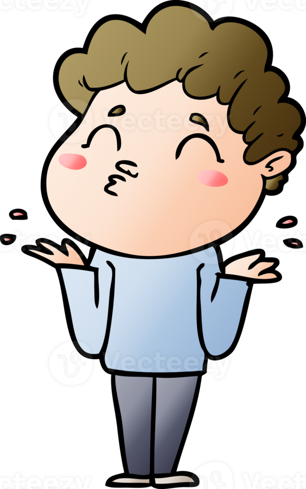 cartoon man shrugging drawing png