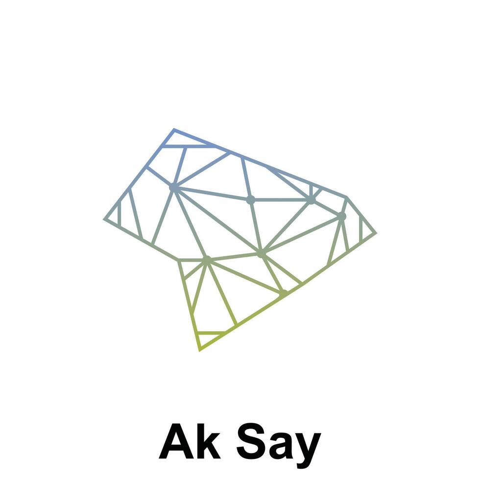 Map of Ak Say illustration design template, Map have all province and mark the capital city of Kyrgyzstan, suitable for your company vector