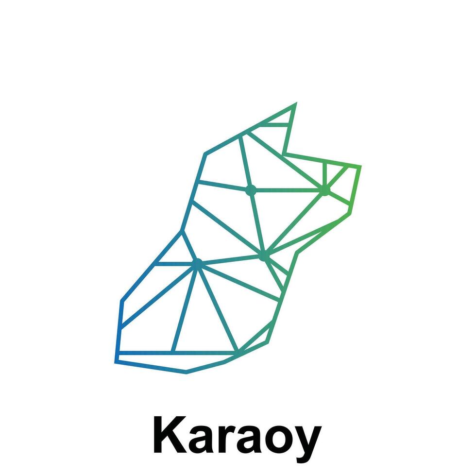 Map of Karaoy illustration design template, Map have all province and mark the capital city of Kyrgyzstan, suitable for your company vector