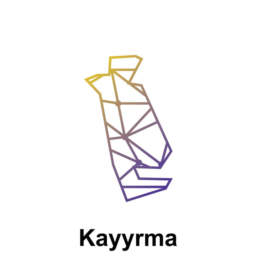 Map of Kayyrma illustration design template, Map have all province and mark the capital city of Kyrgyzstan, suitable for your company vector