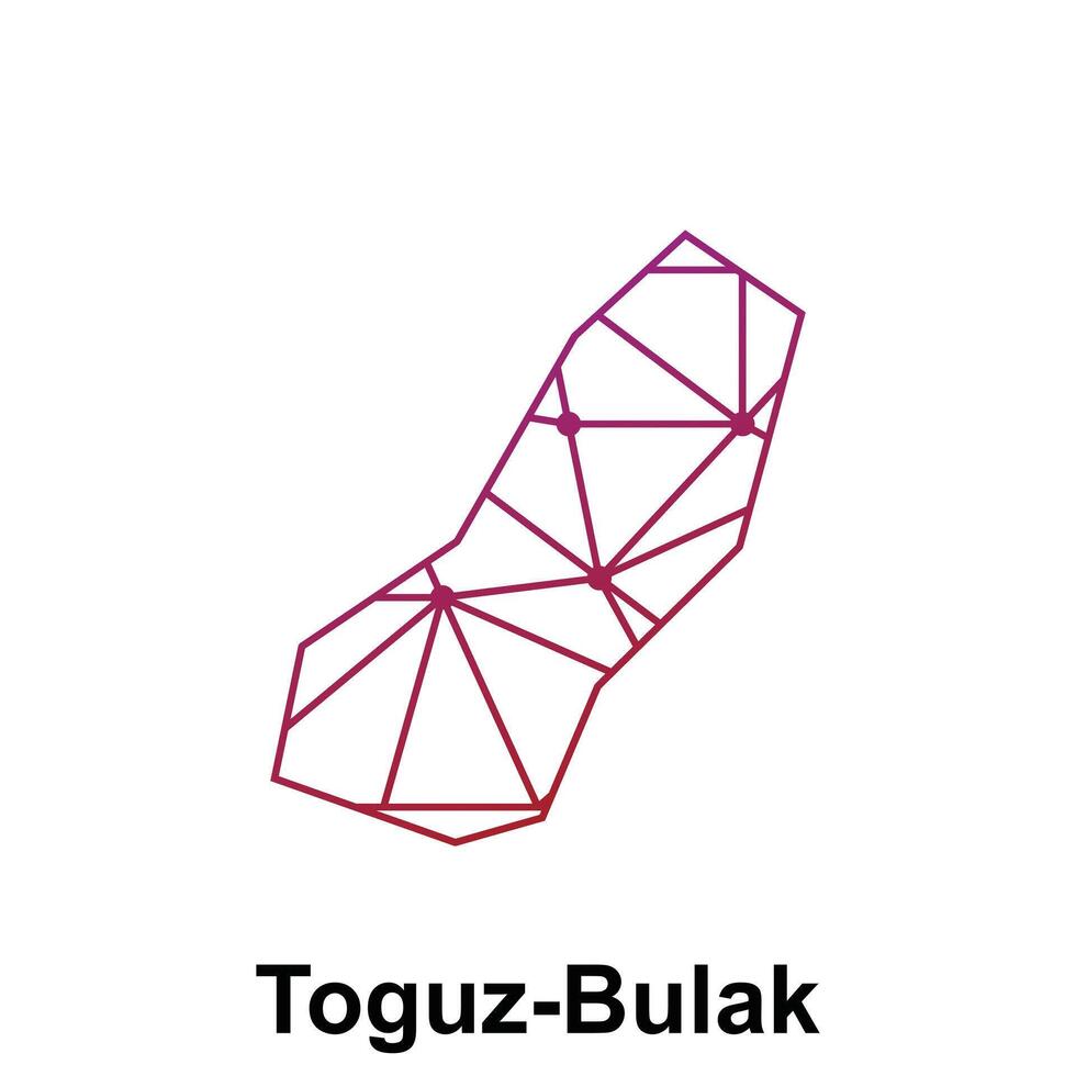 Map of Toguz Bulak illustration design template, Map have all province and mark the capital city of Kyrgyzstan, suitable for your company vector