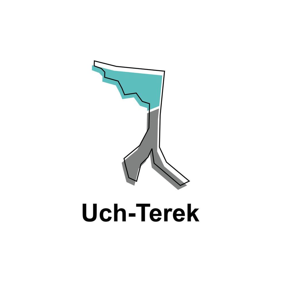 Map of Uch Terek illustration design template, Map have all province and mark the capital city of Kyrgyzstan, suitable for your company vector
