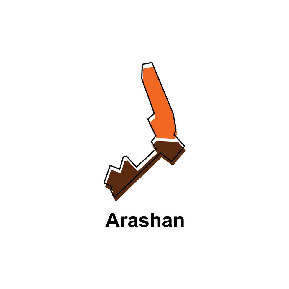 Map of Arashan illustration design template, Map have all province and mark the capital city of Kyrgyzstan, suitable for your company vector