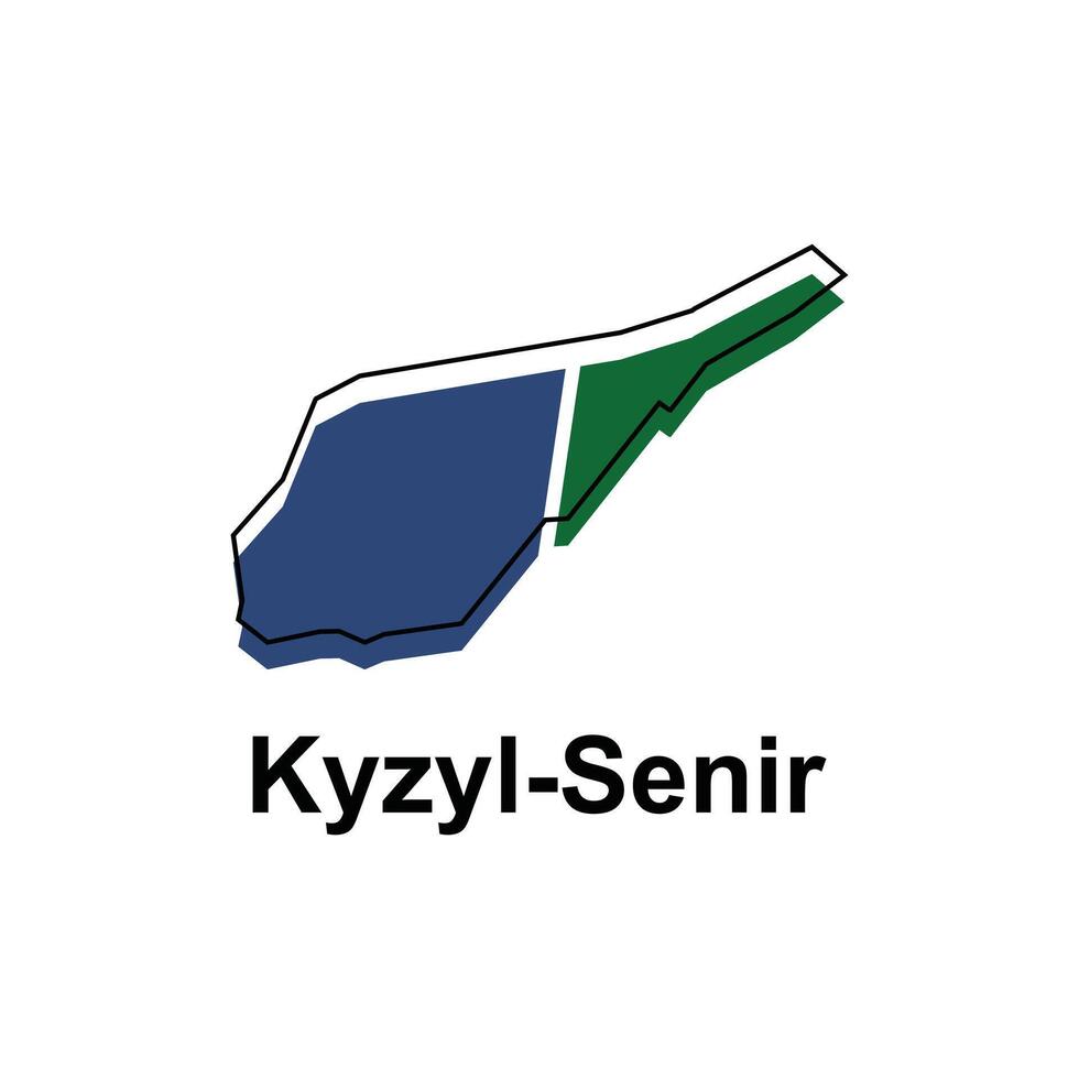 Map of Kyzyl Senir illustration design template, Map have all province and mark the capital city of Kyrgyzstan, suitable for your company vector