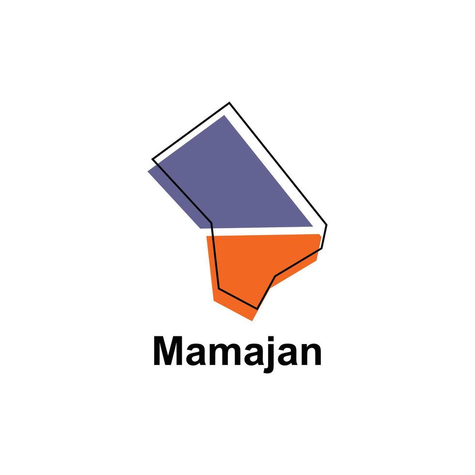 Map of Mamajan illustration design template, Map have all province and mark the capital city of Kyrgyzstan, suitable for your company vector