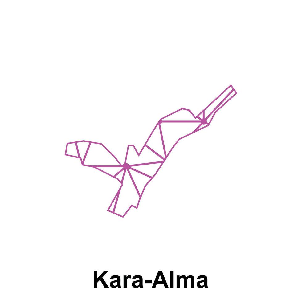 Map of Kara Alma illustration design template, Map have all province and mark the capital city of Kyrgyzstan, suitable for your company vector