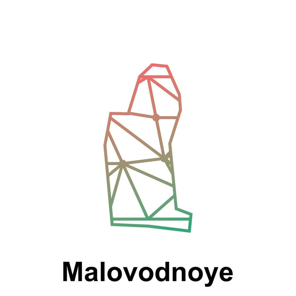 Map of Malovodnoye illustration design template, Map have all province and mark the capital city of Kyrgyzstan, suitable for your company vector