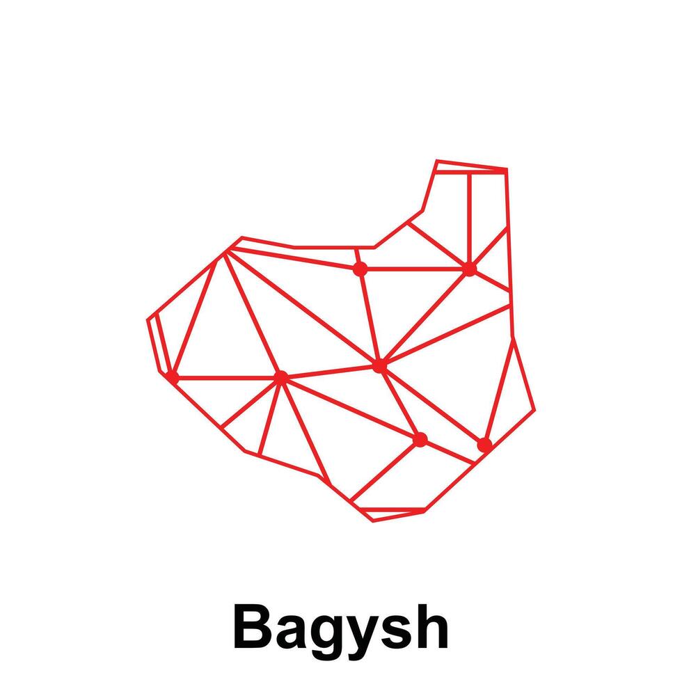 Map of Bagysh illustration design template, Map have all province and mark the capital city of Kyrgyzstan, suitable for your company vector