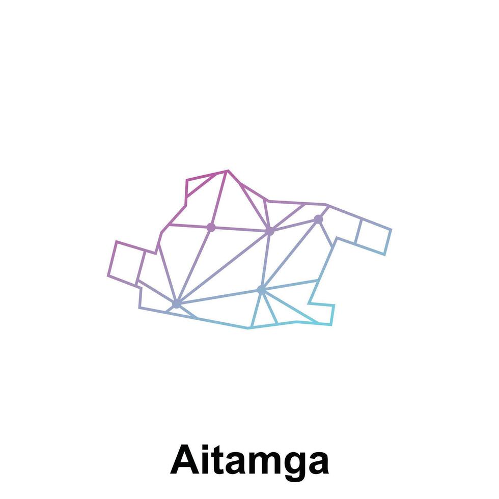 Map of Aitamga illustration design template, Map have all province and mark the capital city of Kyrgyzstan, suitable for your company vector