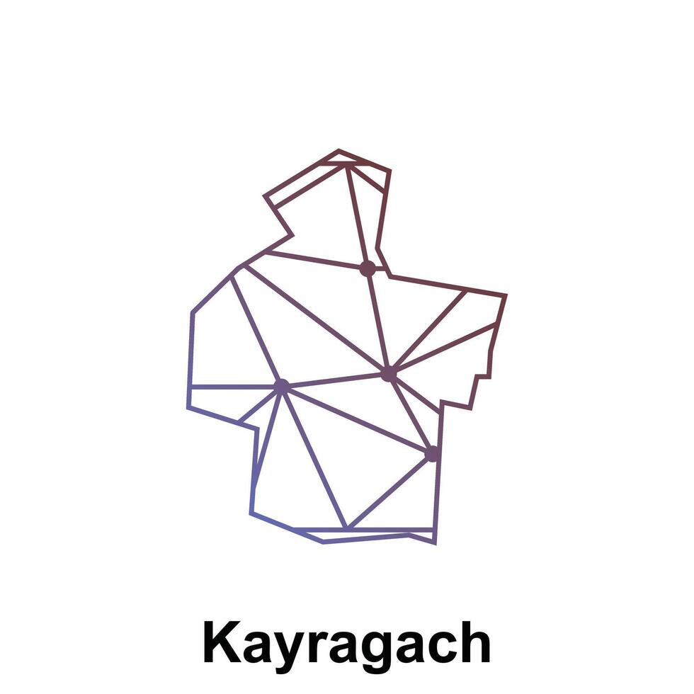 Map of Kayragach illustration design template, Map have all province and mark the capital city of Kyrgyzstan, suitable for your company vector