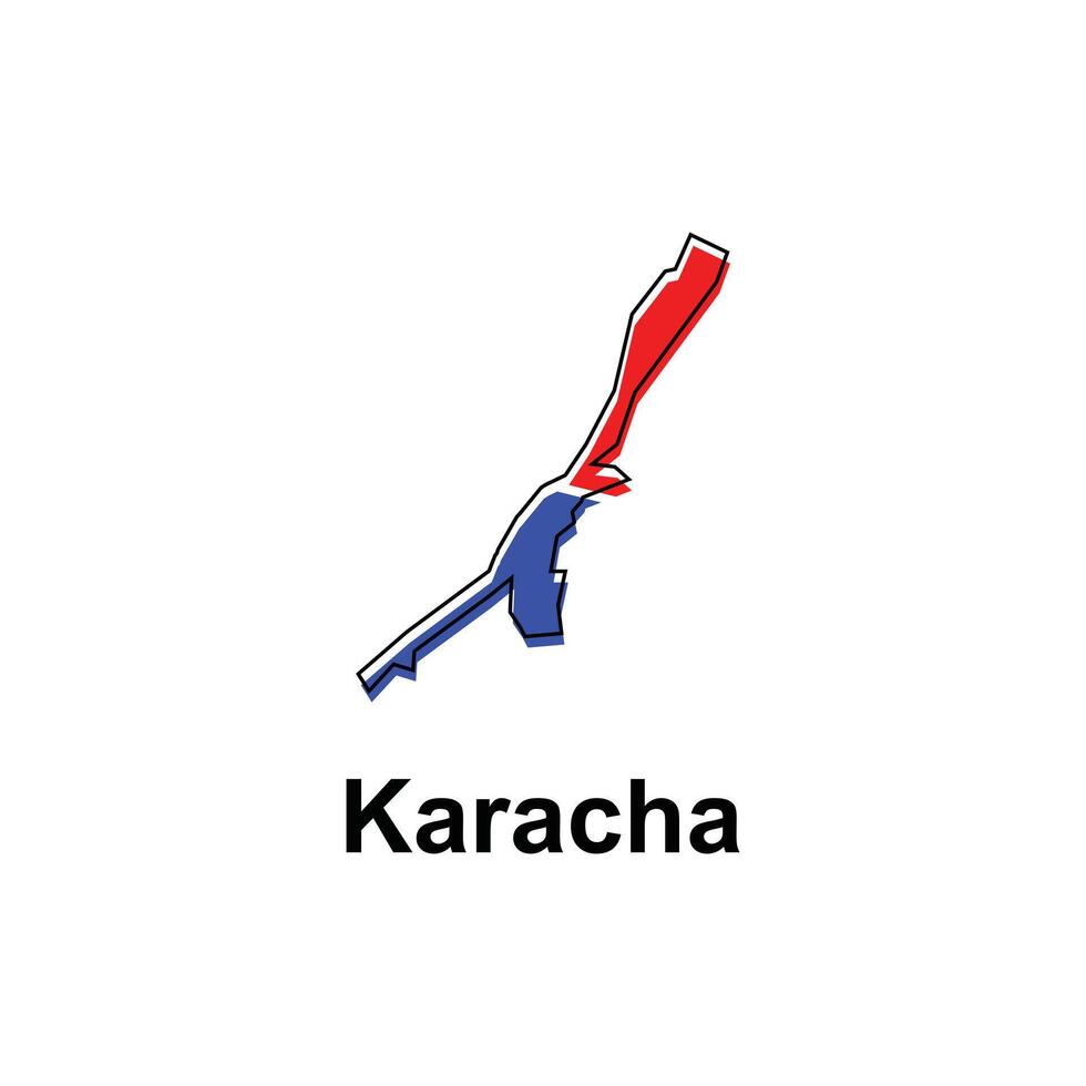 Map of Karacha illustration design template, Map have all province and mark the capital city of Kyrgyzstan, suitable for your company vector