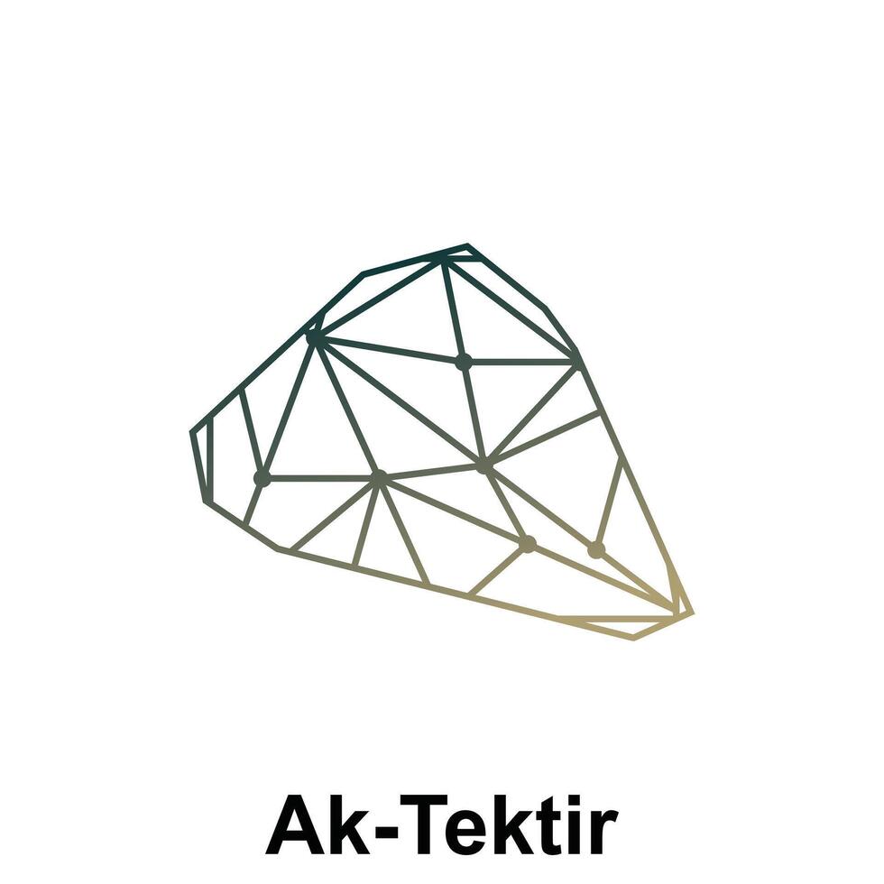 Map of Ak Tektir illustration design template, Map have all province and mark the capital city of Kyrgyzstan, suitable for your company vector