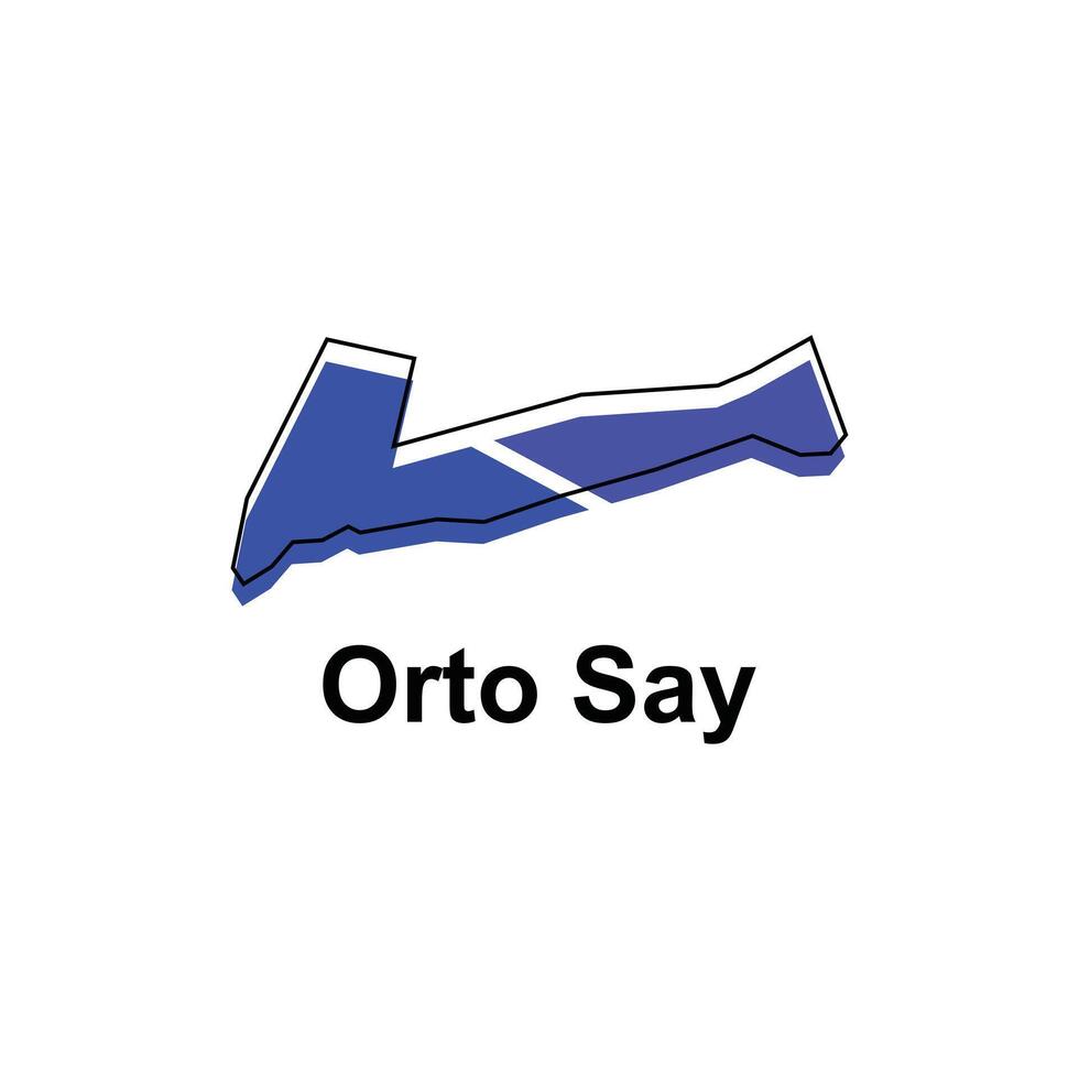 Map of Orto Say illustration design template, Map have all province and mark the capital city of Kyrgyzstan, suitable for your company vector