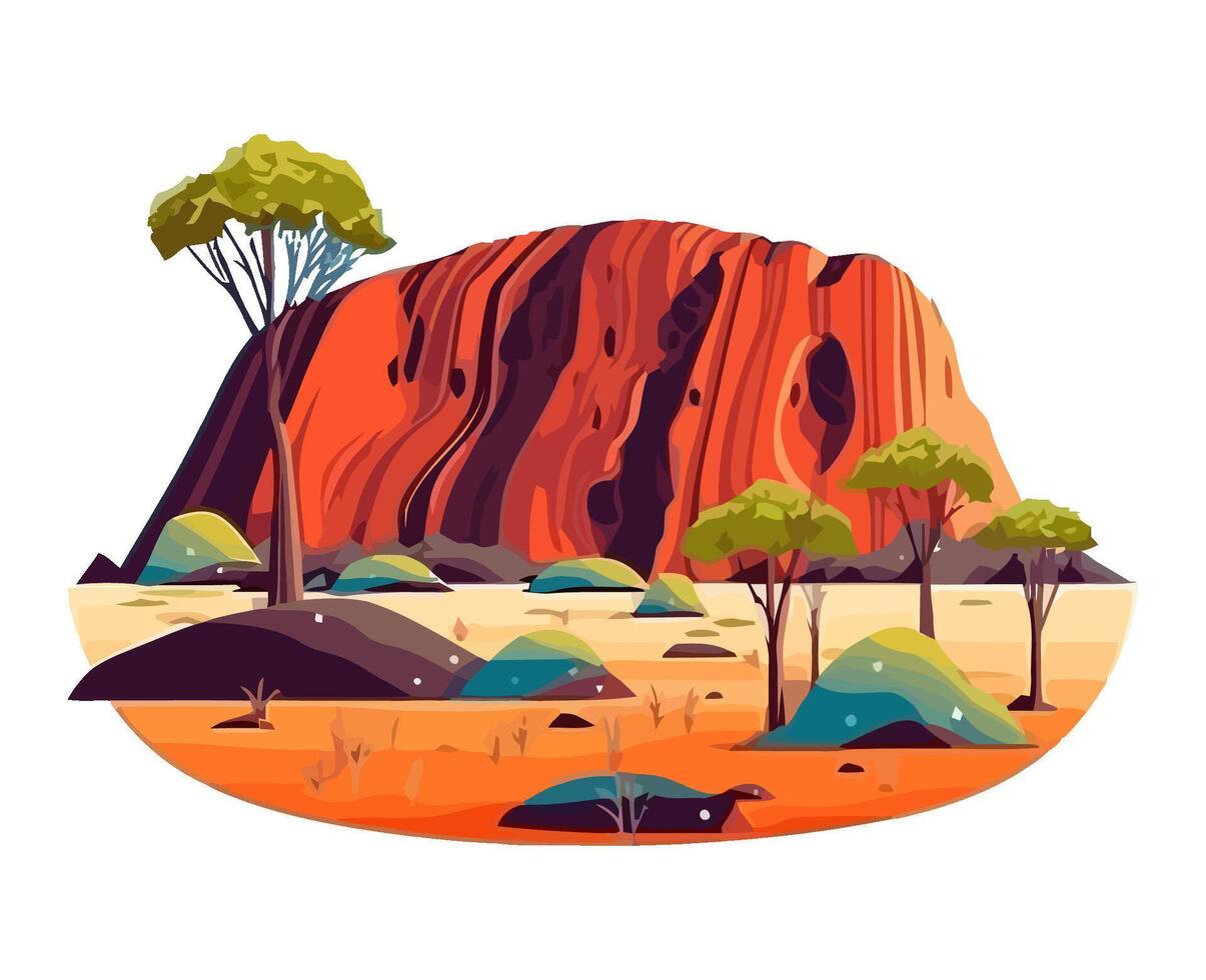 landscape rocky mountain with trees icon isolated vector