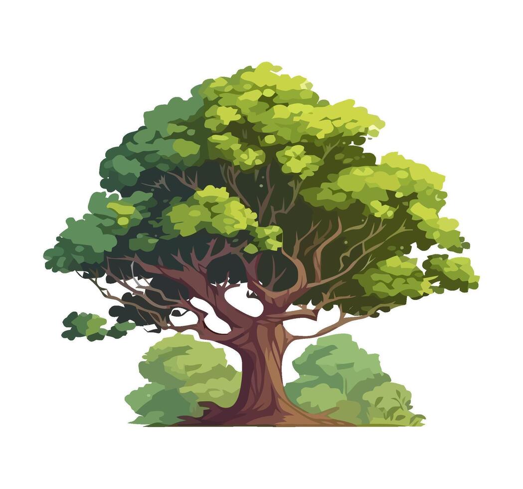 Green leaves grow on tree icon isolated vector
