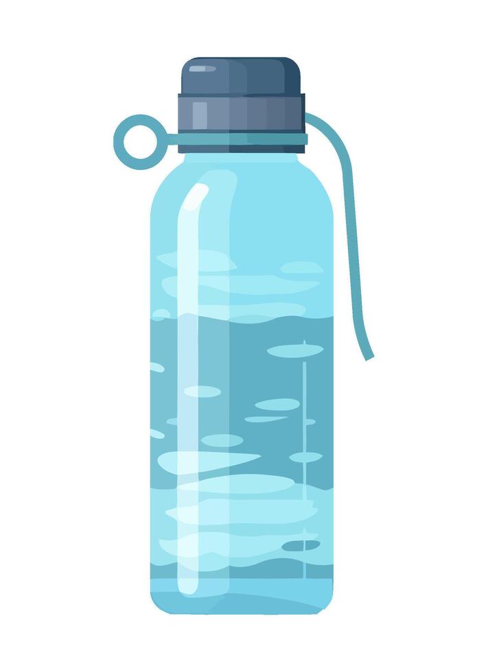 Purified water in blue bottle icon isolated vector