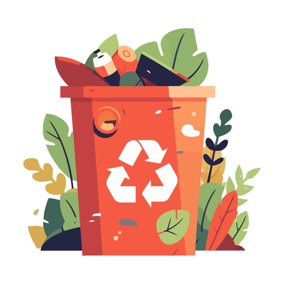 garbage basket symbol environmental conservation icon isolated vector