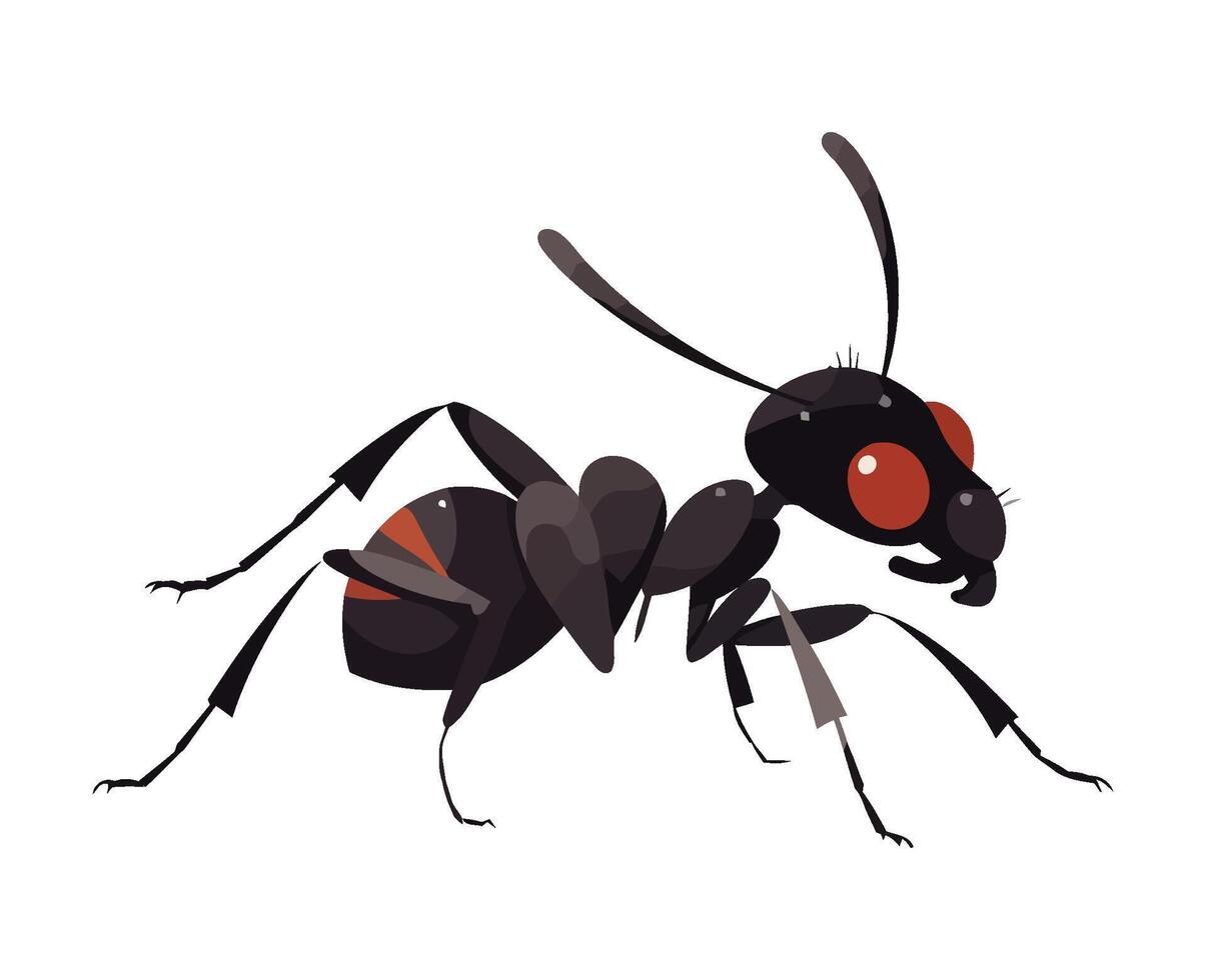 Small ant walking, isolated icon design vector