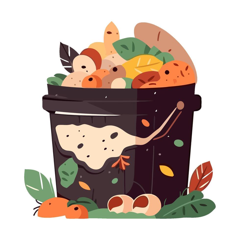 organic waste in a basket icon isolated vector