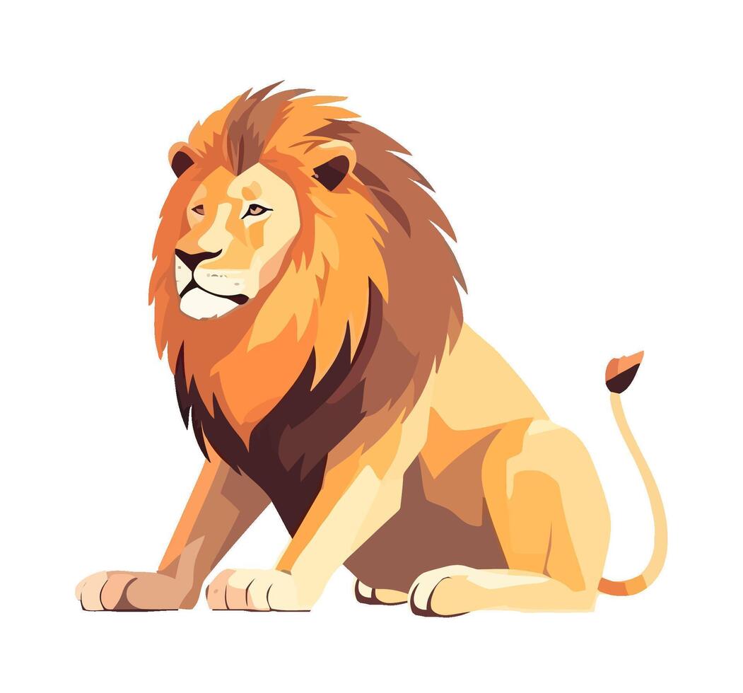 Lion africa wildlife animal icon isolated vector