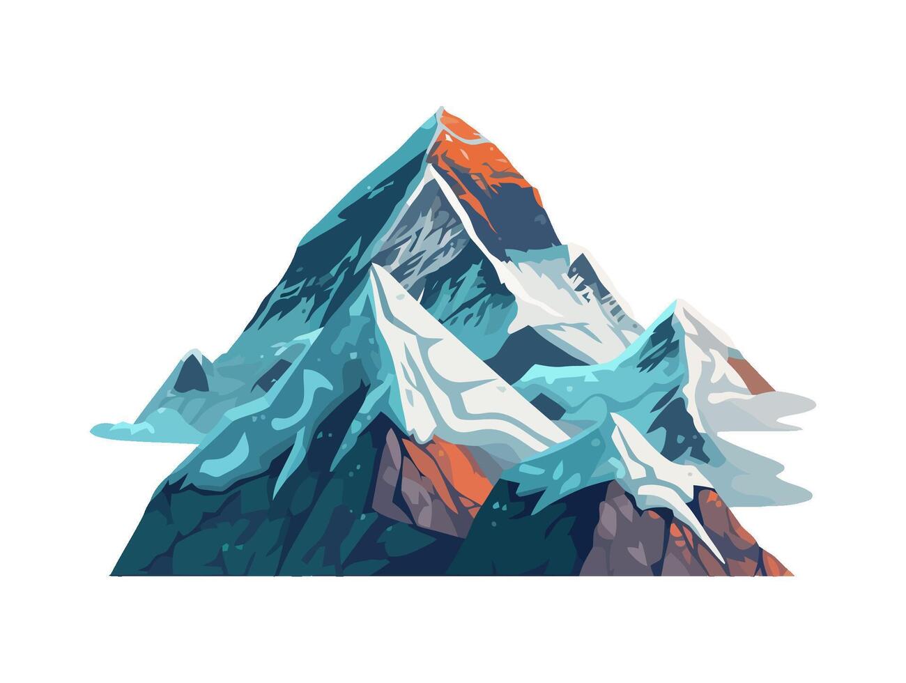 snowy mountain peak nature icon isolated vector