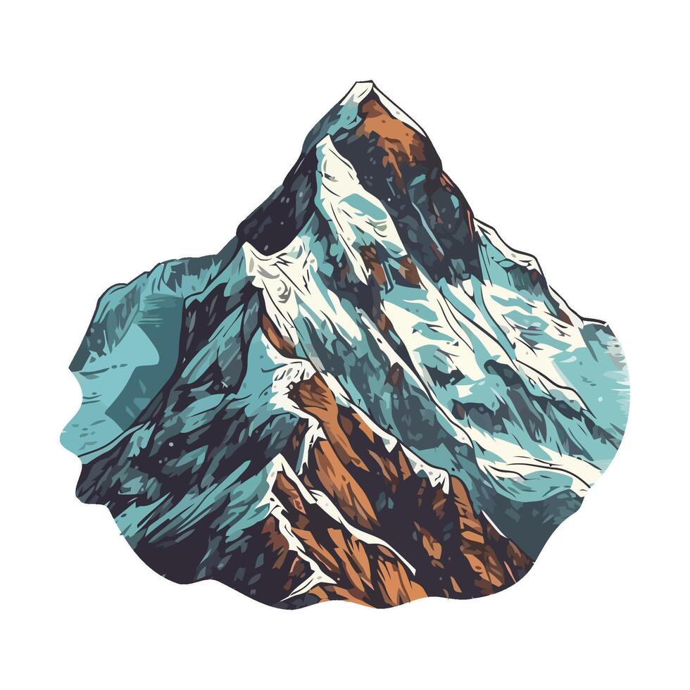 mountain landscape with snow icon isolated vector