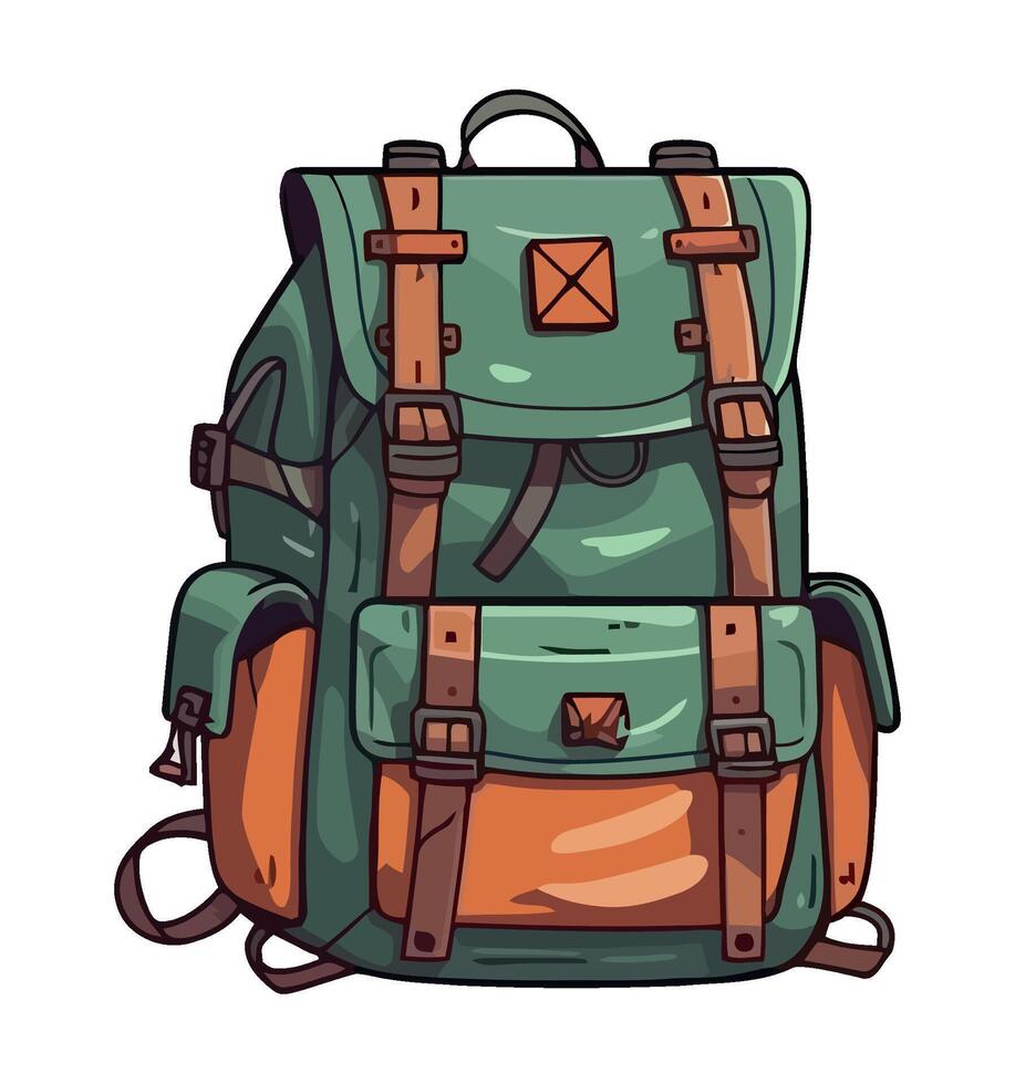 Backpack exploring nature equipment icon isolated vector