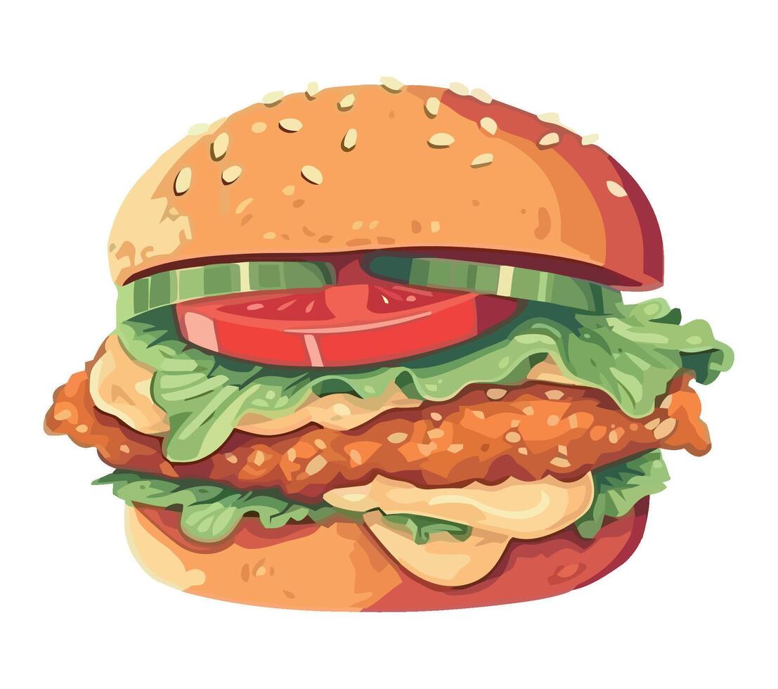 delicious burger fast food icon isolated vector