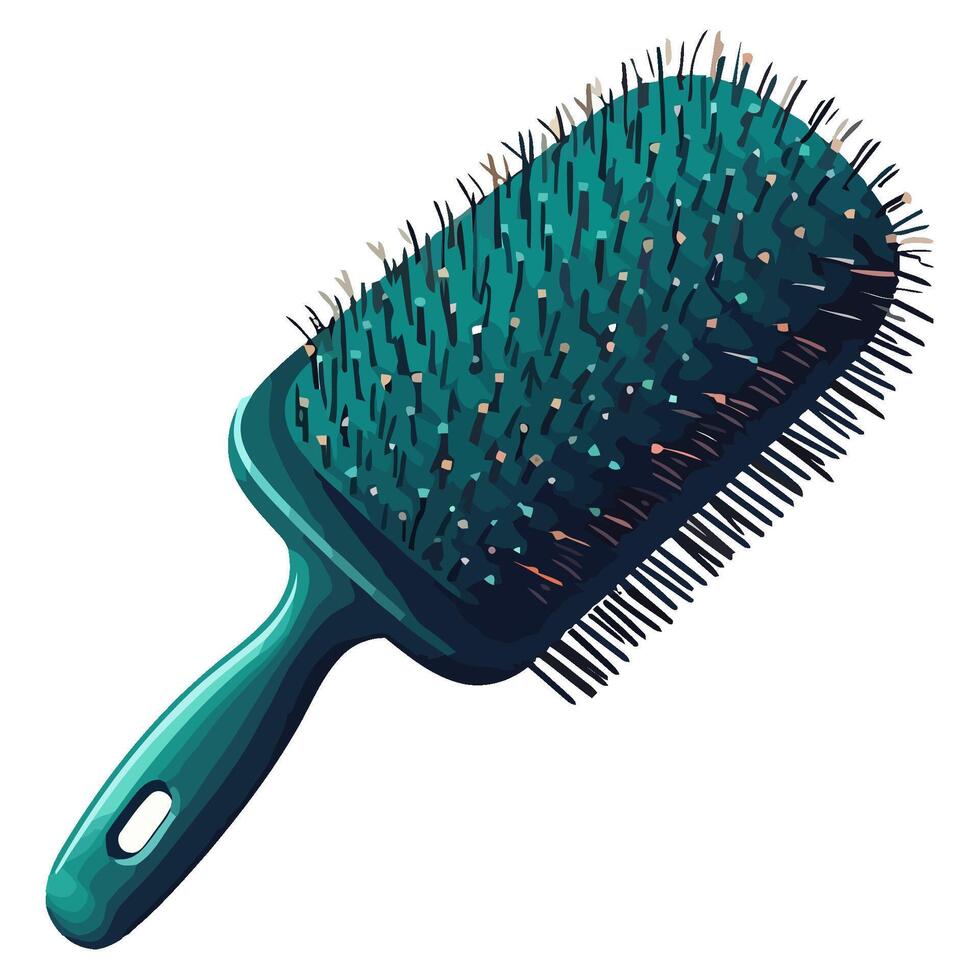 green hairbrush personal accessory icon isolated vector