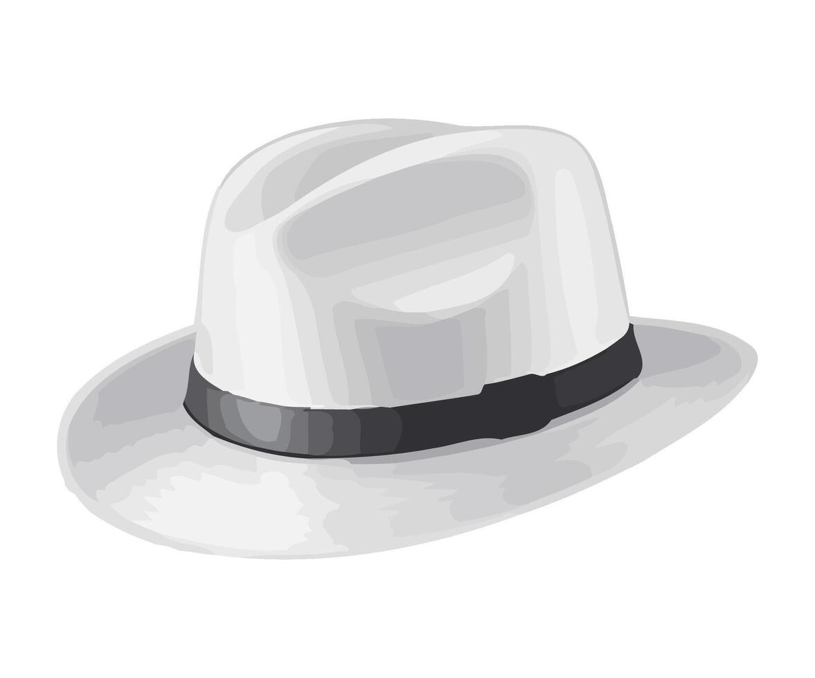 Fashionable headwear styles fedora icon isolated vector