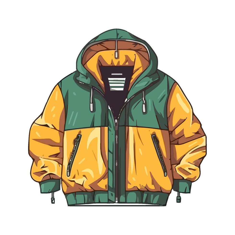 Hooded jacket, accessory for men icon isolated vector