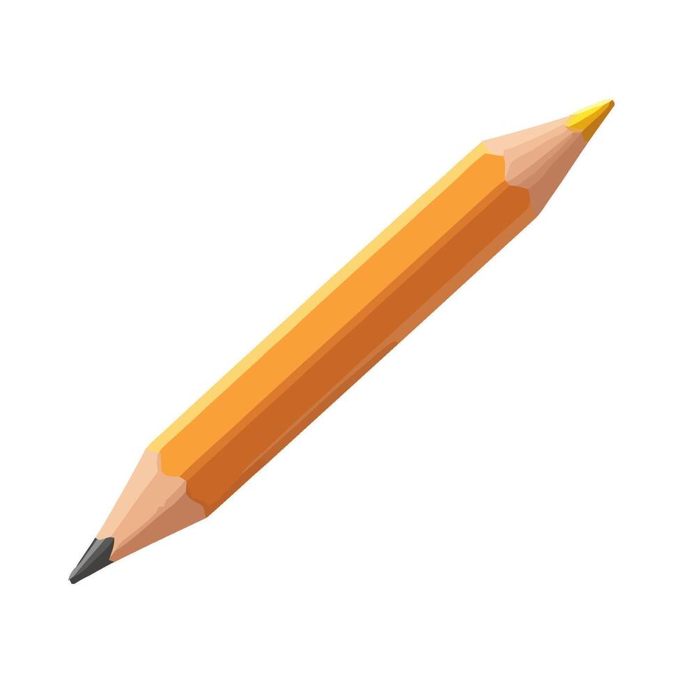Yellow pencil sharp on white background, creativity symbol icon vector
