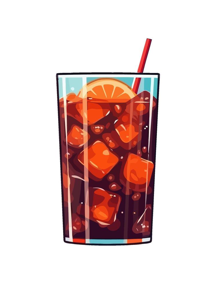 Fresh cocktail with fruit citrus garnish icon isolated vector