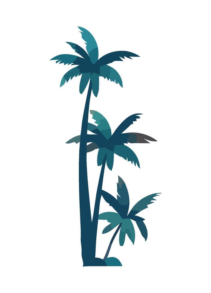 Summer tropical palm trees icon isolated vector