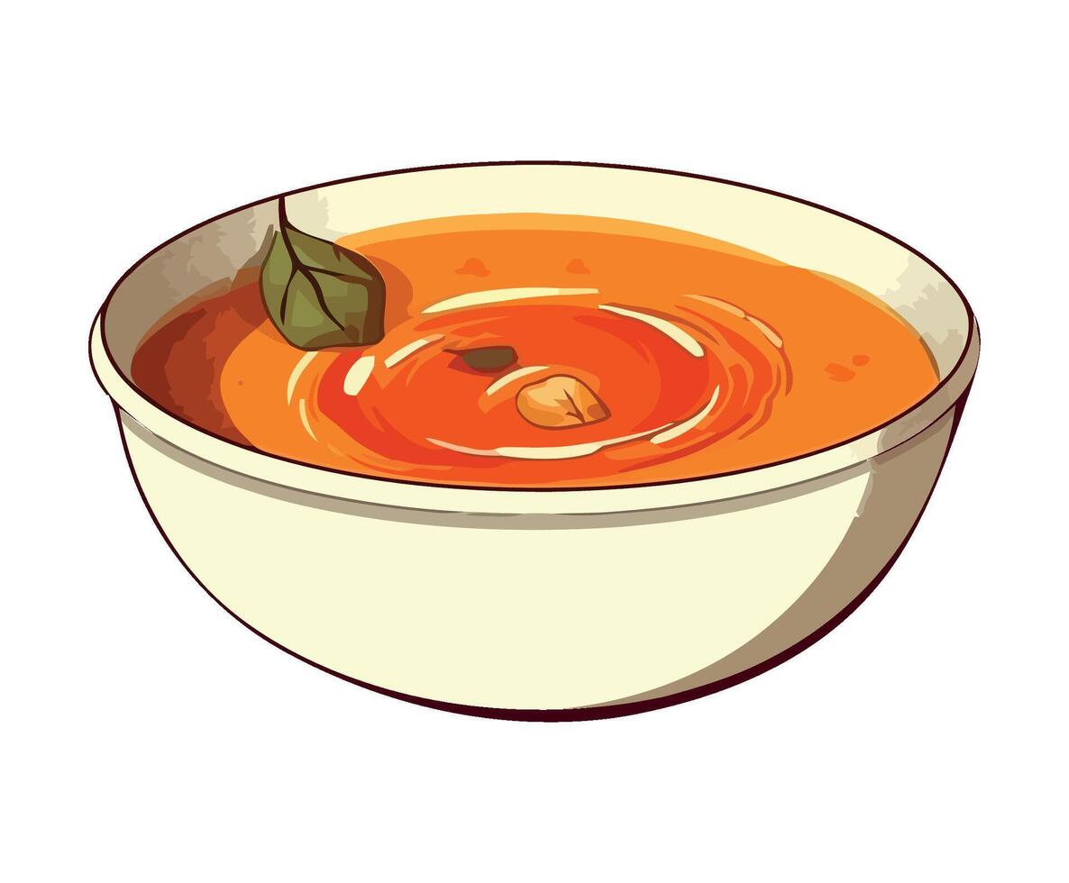 A healthy meal of vegetarian soup icon isolated vector