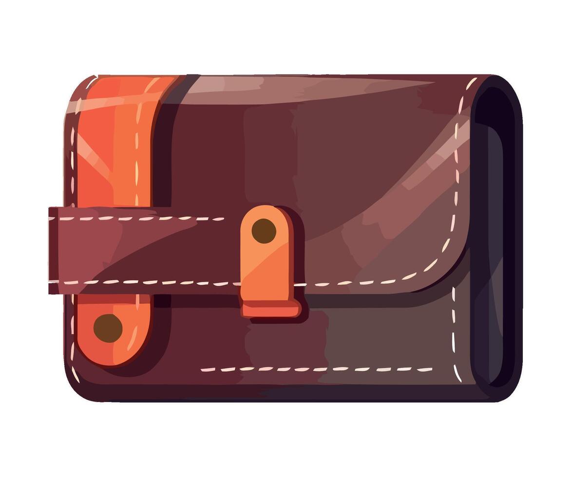 luxury leather wallet icon isolated vector