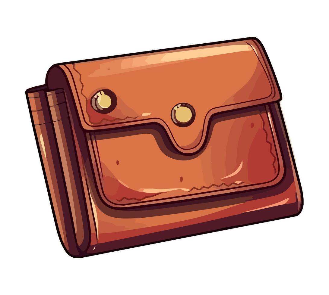 Leather wallet symbolizes wealth and modern finance icon isolated vector