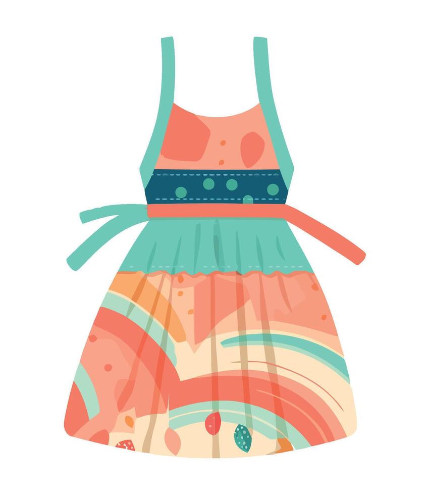 beauty in cute apron, floral pattern icon isolated vector