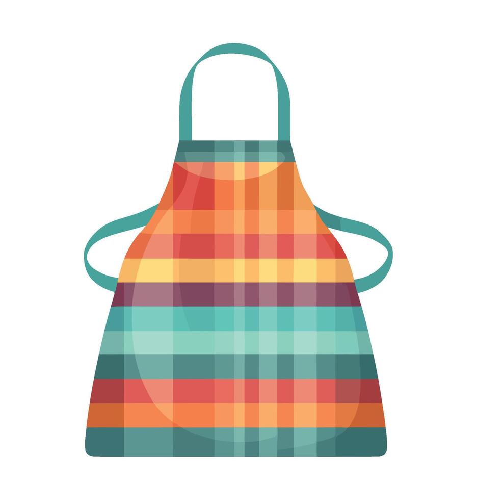 A cartoon chef apron with checkered pattern icon isolated vector