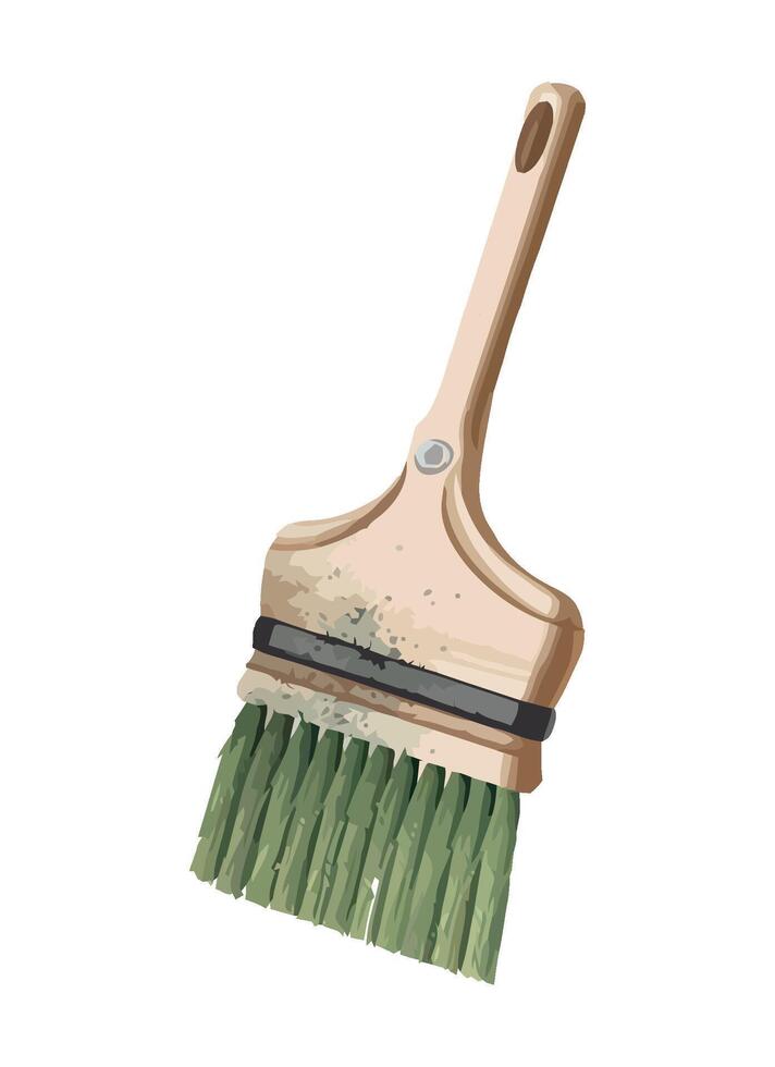 Paintbrush, tools for domestic housework icon isolated vector